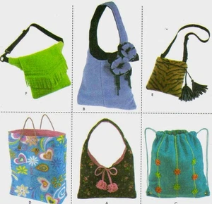Bolsos de lana 2004 seis estilos patrón de costura Simplicity 47878 fuera de imprenta - Imagen 1 de 2