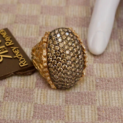 ANILLO DE DIAMANTES CHAMPAIGN ORO 18K AUTÉNTICO DISEÑADOR RODNEY RAYNER venta al por menor $14,500 Foto 1 de 4