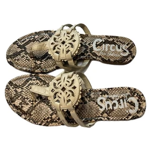 Circus by Sam Edelman Damen-Sandalen 7 1/2 Cherri Zehentrenner Flip-Flop Schlangenleder - Bild 1 von 10