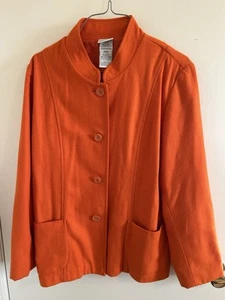 Chaqueta blanca ciervo para mujer naranja mezcla de lana talla grande forrada - Imagen 1 de 6