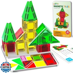 SKTMYY Mini Magnetic Tiles,Travel Magnetic Tiles with Metal Box,C - Picture 1 of 5