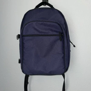 Trader Joes Picnic Can Backpack Cooler Insulated Navy Blue - Picture 1 of 9