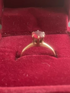 Antiguo Anillo Otsby & Barton Belcher 1.4 CTW Oro 10k Rubí Sintético Talla 6 - Imagen 1 de 6