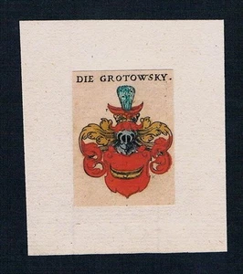 17.Jh. La Koslowsky Stemma Cappotto Of Arms Heraldry Araldica Incisione - Imagen 1 de 1