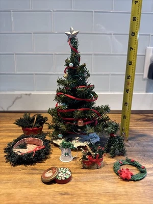 Accesorios/decoraciones navideñas vintage para casa de muñecas Foto 1 de 2