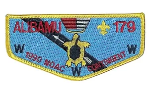 Alibamu Lodge 179 Tukabatchee Area AL S15 1990 NOAC Flap YEL Bdr - Bild 1 von 2