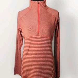 Columbia Mujer Omni-Mecha 1/2 Cremallera Rojo Rayas Pull Over Talla M - Imagen 1 de 4