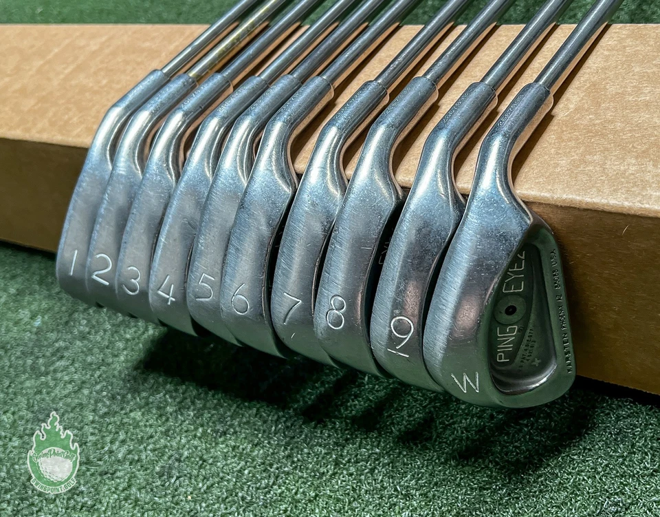 二手 右握 Ping Black Dot Eye 2 铁杆 1-PW 硬度 钛高尔夫球杆套装 — 第 1/4 张图片