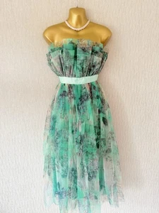 Exquisite Karen Millen X Lydia New Green Floral Tulle Midi Dress UK10 Stunning - Picture 1 of 8
