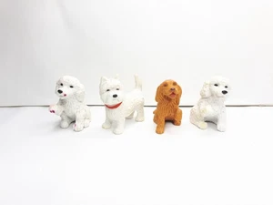 Vintage Welpe in Tasche Sammlung 4x Hund 2" Mini Figur Spielzeug - M.E.G. 1996 - GC - Bild 1 von 15