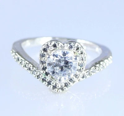 Heart Shape Round Cut White Diamond Solitaire 1.11 Ct Certified Women Charm Ring - Image 1 of 4