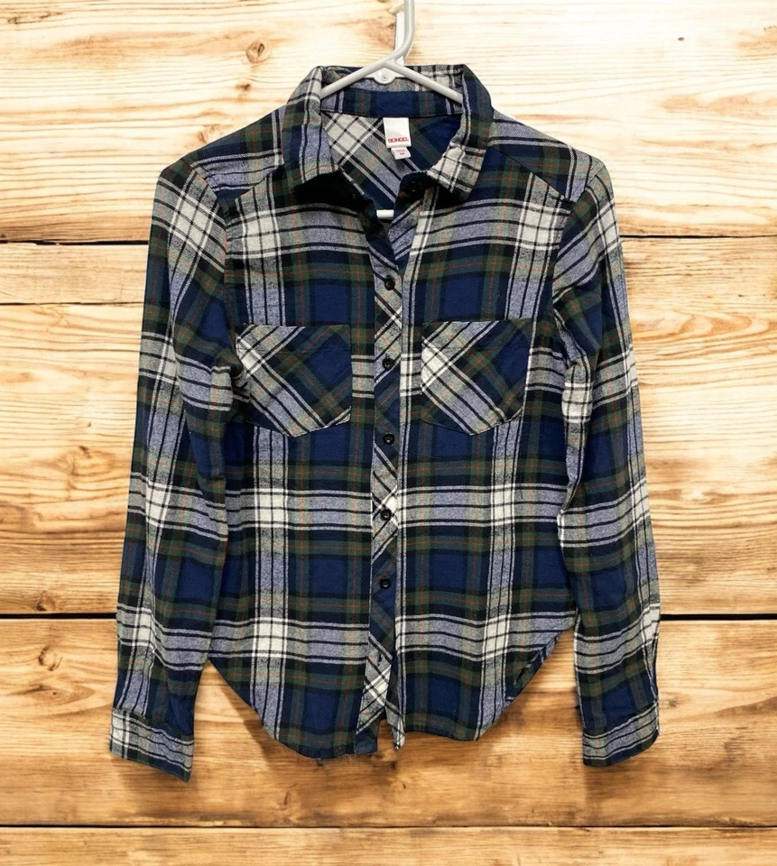 Camisa Bongo a Cuadros Juniors Mediana Abotonada Exterior Western Gorpcore Top Foto 1 de 4