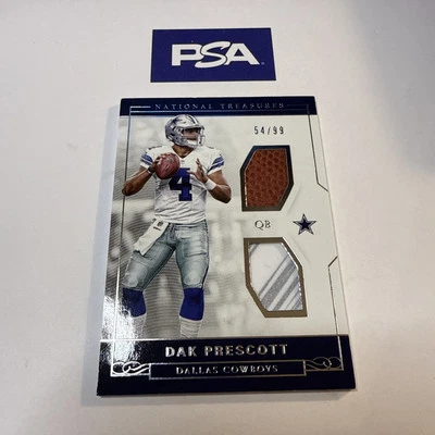 DAK PRESCOTT 2016 NATIONAL TREASURES DUAL PATCH RC ROOKIE 54/99 - Image 1 of 4