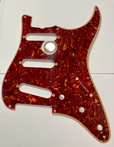 Celluloid Tortoise 11 Hole Pickguard for AVRI '62 Stratocaster w/ Relic'd Edges - Picture 1 of 12