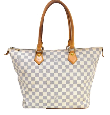 Auth Louis Vuitton Saleya MM Tote Bag Azur Canvas N51185 LV 51447 - Image 1 of 4