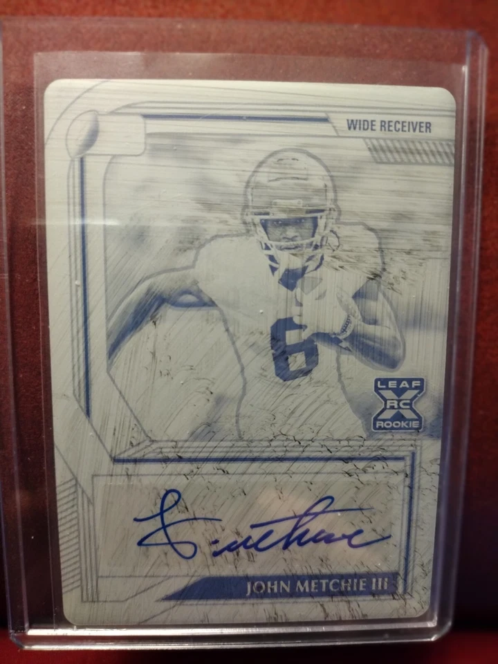 2022 Pro Set John Metchie Authentic Print Used Black Plate Auto 1/1  💋 - Image 1 of 2