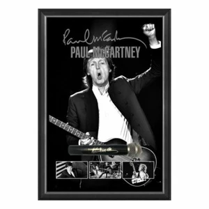 PAUL MCARTNEY THE BEATLES HAND SIGNED FRAMED MICROPHONE LENNON STARR NICOL - Picture 1 of 1