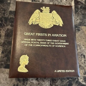Great Firsts In Aviation Set - 23K Karat Gold Stamps Dominica Limited Ed. #00396 - Picture 1 of 14
