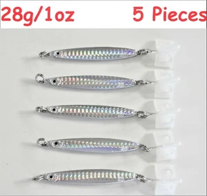 5 pcs Colt Sniper Metal Jig 28g /1oz Silver Knife Vertical Fishing Lures  - Picture 1 of 2