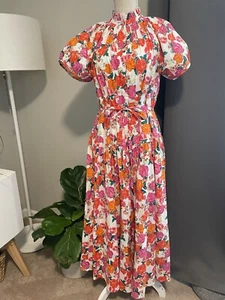 ¡NUEVO CON ETIQUETAS! Maxi Vestido en Niveles Rosa Romántica Hermoza Designer PIA Talla XS Precio de venta sugerido por el fabricante 248 USD - Imagen 1 de 9