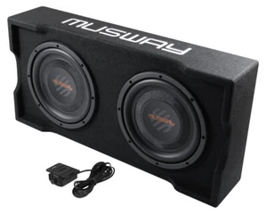 Musway MF210A Aktiv Subwoofer Bass 2x25cm 2x10" Zoll Flach Kofferraum Seitenteil - Bild 1 von 4