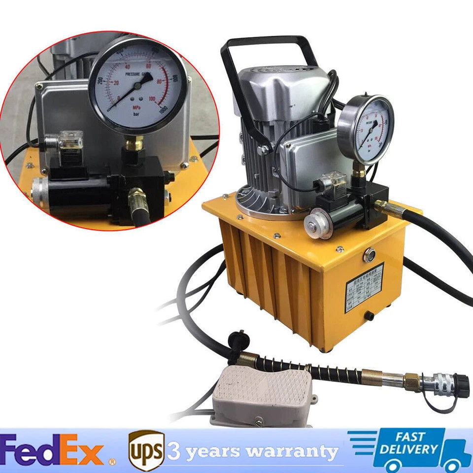 Pedal de bomba hidráulica elétrica válvula solenóide de ação única 110V 10000psi - Imagem 1 de 4