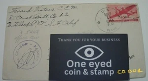 A " sailors letter"  !942,  " red " 6 cent Air Mail stamp and navy censor stamp^ - Picture 1 of 2