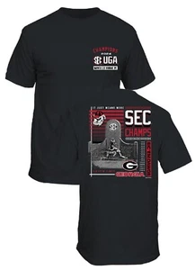 Georgia Bulldogs Men's 2024 SEC Champions Black Short Sleeve T Shirt - Picture 1 of 7