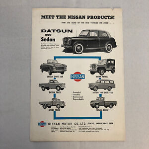 Vintage Datsun Car Sales Brochure Nissan Patrol 1000 Sedan Sports Car Truck +