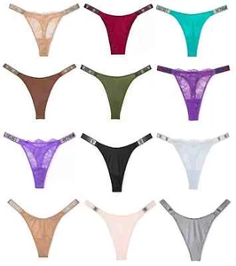Victoria's Secret Very Sexy SHINE STRAP RHINESTONE BLING THONG PANTY XS S M L XL - Picture 1 of 30