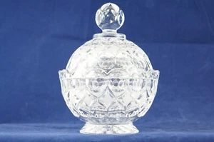 Vtg 2 Pc Covered Candy Dish Bowl Round Ball Sphere Antique Glass Decorative 6" - Picture 1 of 11