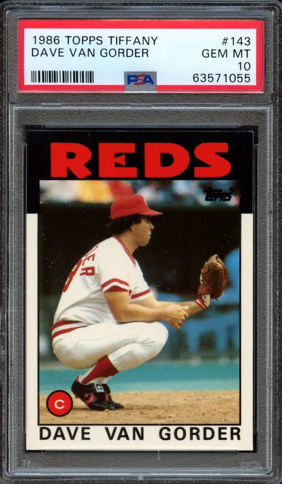 BB - 1986 Topps Tiffany - #143 - Dave Van Gorder - PSA 10 - GEM MT - Image 1 of 2