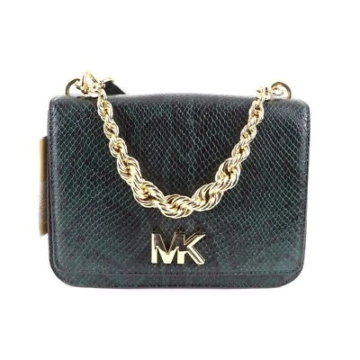 Michael Kors Mott Python Large Twisted Chain Shoulder/Hand Bag $358, Green - Image 1 of 4