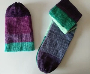 Multicolor Double Knit Mini Beanie & Scarf Set -One Size Kids - LUXE SOFT - Picture 1 of 4
