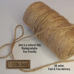 Jute Twine 2m-200m Natural Brown Shabby Rustic String Shank Craft Garden Burlap - Picture 1 of 4