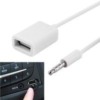 3.5mm  Male AUX Audio Plug Jack to USB 2.0 Female Converter Cable Cord Car MP3