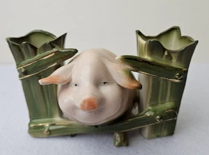 Vintage Urteil Schwein Zahnstocher Streichholz Halter Porzellan Deutscher "Verkleidung" Preis - Bild 1 von 18