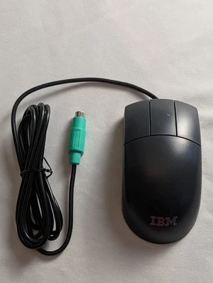 VINTAGE IBM Black Wired 2-Button PS/2 Computer Mouse Retro PC M-SKB IBM7 - Image 1 of 4