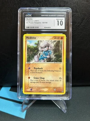 MEDITITE 2007 Pokemon EX Power Keepers 55/108 CGC 10 GEM MINT - Image 1 of 2