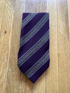 Vintage Giorgio Armani Krawatte weinrot/gold gestreift, 100 % Seide, Made in Italy, neuwertig - Bild 1 von 2