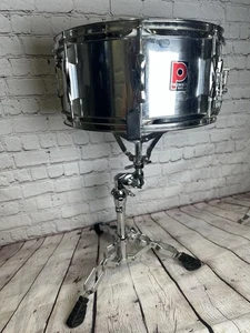 Premier Vintage Chrome Snare Drum 14" with Stand - Picture 1 of 17
