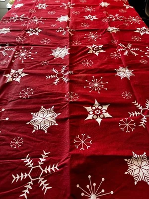 Cortina de Ducha Copo de Nieve de Navidad, Rojo Blanco Navidad Copo de Nieve Invierno Vacaciones Nuevo  Foto 1 de 4