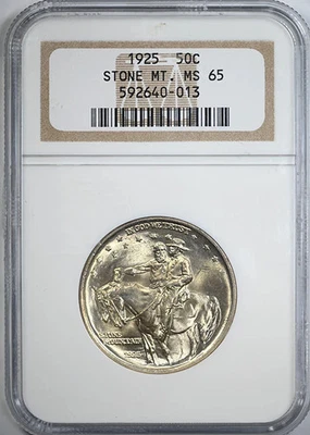 1925 Stone Mountain Classic Commemorative Half Dollar 50C NGC MS65 - Image 1 of 4