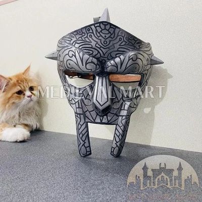 MEDIEVALMART MF DOOM 疯狂恶棍蚀刻“银色”面膜 - 万圣节礼物 — 第 1/4 张图片