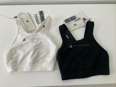 Adidas Stella McCartney High Neck Sports Bra Logo Top XXS Set Of 2 - Image 1 of 4