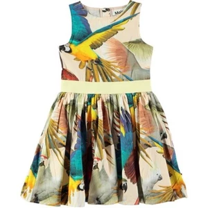 MOLO Girl’s Carli Parrot Tropical Print Fit & Flare Spring Dress US Size 12-14 - Picture 1 of 13