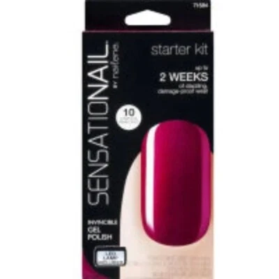 Sensationail Gel Starter Manicura Kit Lámpara LED, Frambuesa Vino Foto 1 de 3