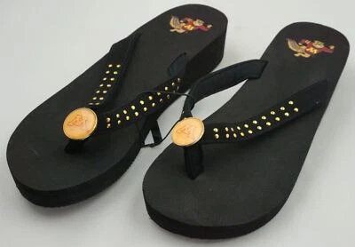 Minnesota Golden Gophers Flip Flops Women's Large 9 - 10 Black Shoes New - Image 1 of 3