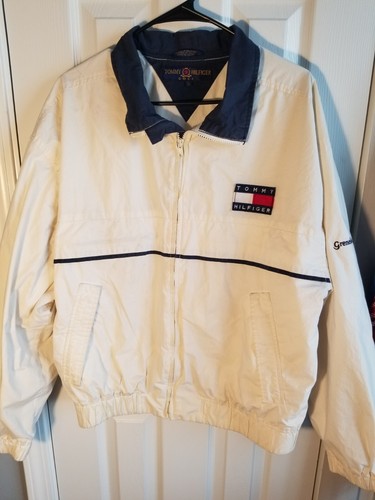 UNDERCOVER Giacca a vento vintage Tommy Hilfiger panna full zip uomo XL tasca nascosta Sku C105