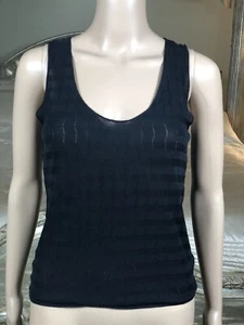 Giorgio Armani black semi sheer tank top sz 6 eu 40 - Picture 1 of 6